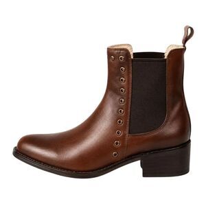 EL CANELO Brown Studded Pull-On Ankle Boot Size 7